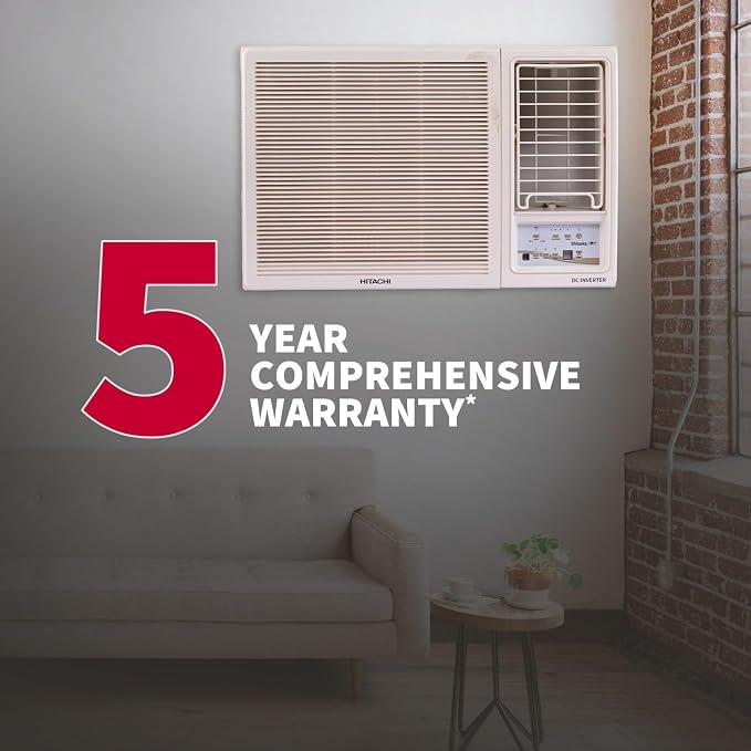 Hitachi 1.5 Ton 3 Star, New star rated, Window Inverter AC (Copper, Filter Clean Indicator, RAW318HIEO, White)