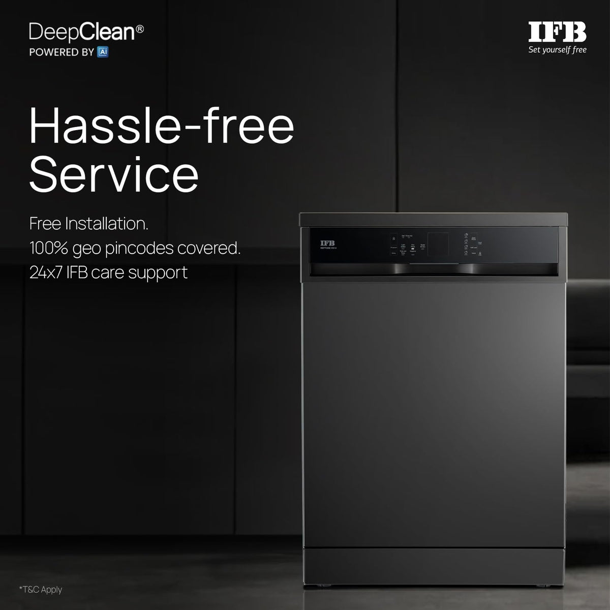 IFB 14 Place Settings(fits up to 80 utensils) with DeepClean® Technology Freestanding Dishwasher (Neptune VX14, Inox Grey, 70° Hot Water Wash with Hygienic Steam Drying, Perfect for Indian Utensils) OPEN BOX