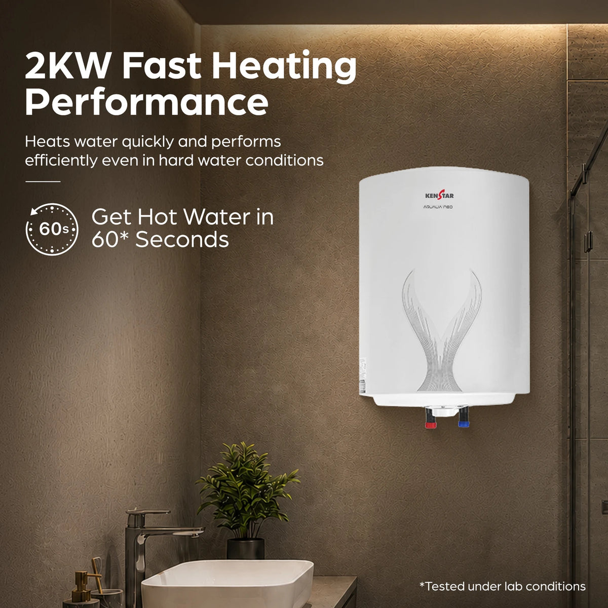 Kenstar 25 L Storage Water Geyser (Aqualia Neo 25L Water Heater, WHITE & GREY) .