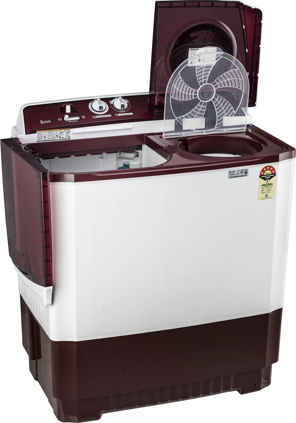 LG Electronics 10.5 kg Semi Automatic Top Load Maroon, White (P105ASRAZ)