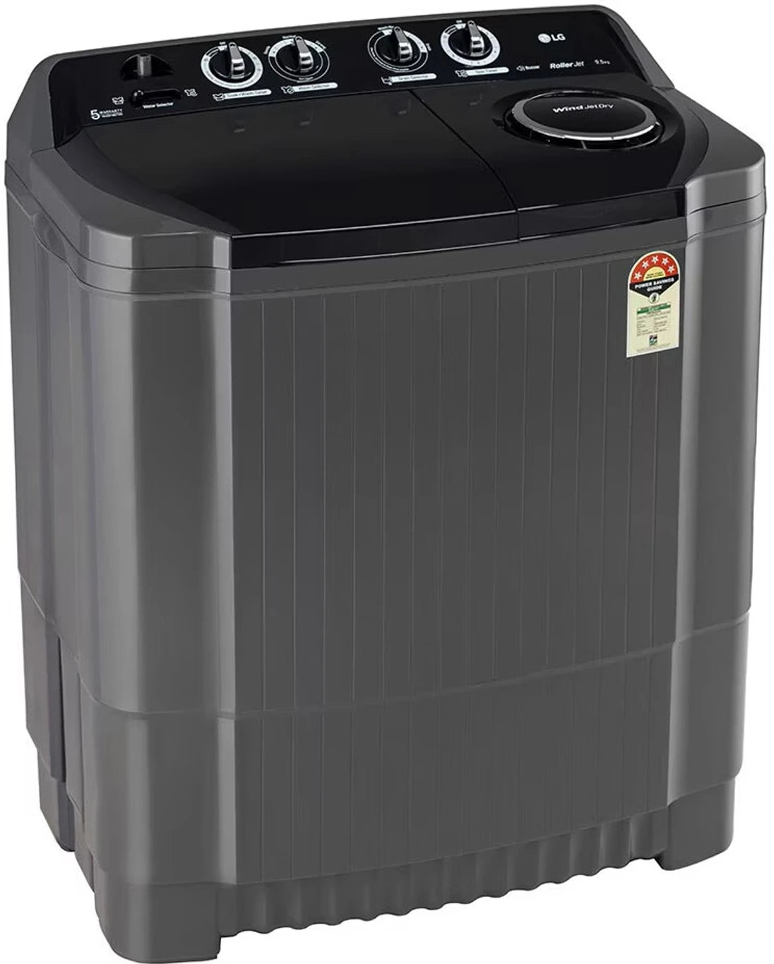 LG 9.5 kg Semi Automatic Top Load Black (P9555SKAZ)