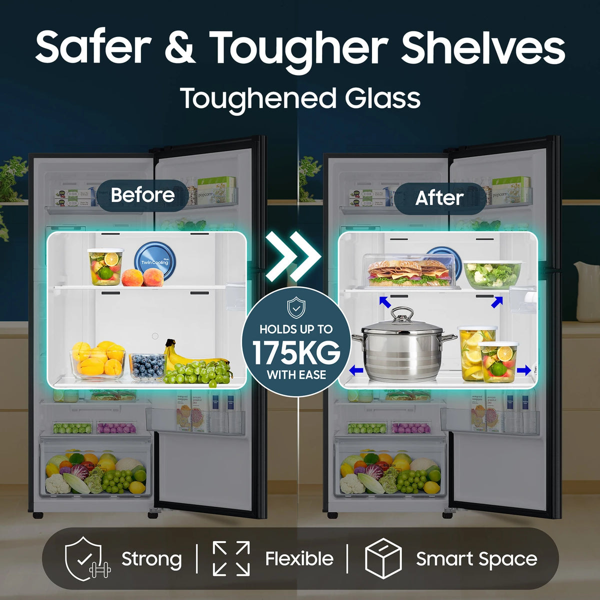 Samsung 301 L Frost Free Double Door 3 Star Refrigerator with Digital Inverter, Digital Display, 2024 Model ( RT34C4523B11HL/2024 )