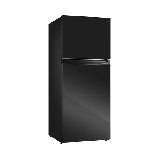 TOSHIBA 411L DOUBLE DOOR REFRIGERATOR BLACK GLASS 2 STAR GR-RT559WE-PGI /2025 { FRESH PCS }