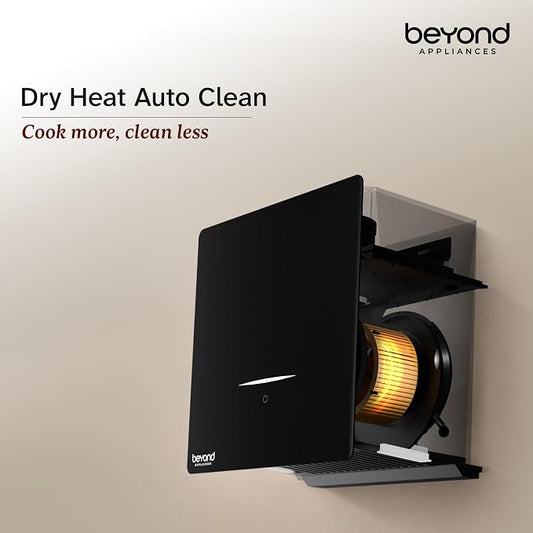 Beyond Appliances Cube Pro Plug N Play Ductless Kitchen Chimney | 1400 CMH | Auto Clean | 5-Stage Charcoal Activated Filter | Touch Control | 3-way Suction | 48dB Low Noise | Black | PAN INDIA SERVICE