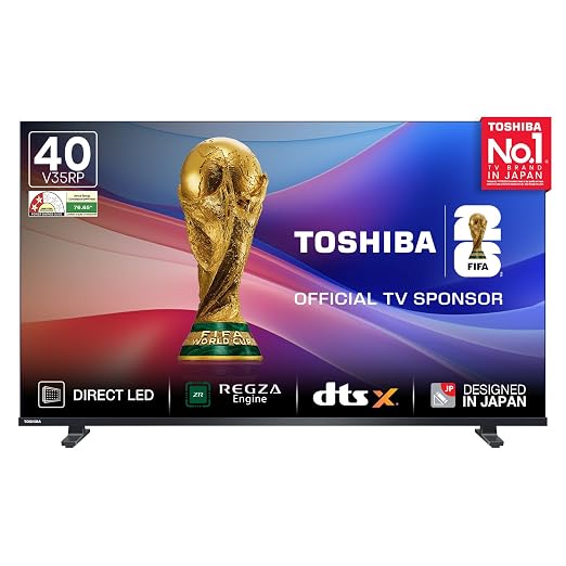 Toshiba 100 cm (40 Inches) HD Ready Smart LED TV | Dolby Audio & DTS Virtual:X | Game Mode | REGZA Engine | VIDAA OS | 40V35RP (Black)