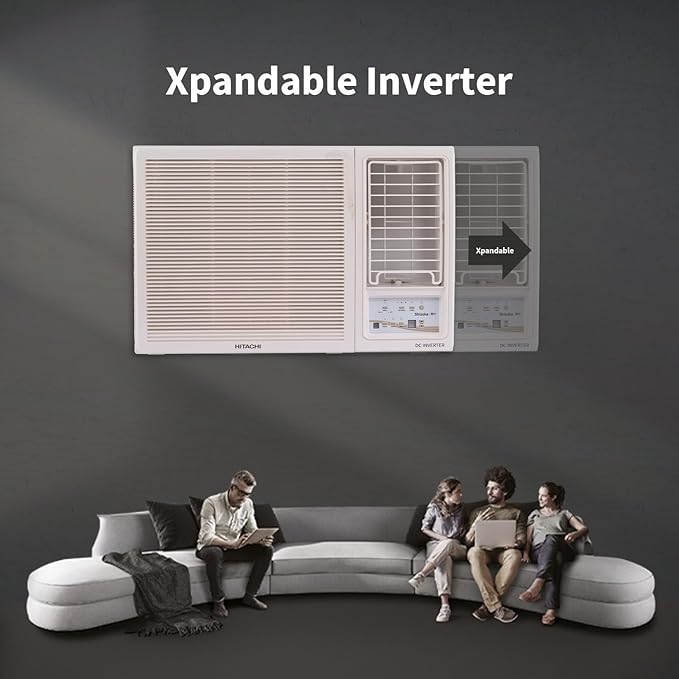 Hitachi 1.5 Ton 3 Star, New star rated, Window Inverter AC (Copper, Filter Clean Indicator, RAW318HIEO, White)