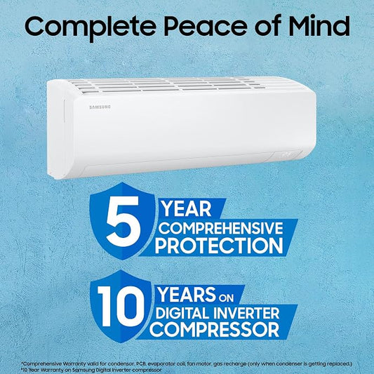 Samsung 1.5 Ton 3 Star Bespoke AI Inverter Smart Split AC (2026 Model, WiFi, Energy Saving, Voice Control, Powerful Cooling, Copper, Digital Inverter, 4 Way swing, 5 Step Convertible, AR50H19D1XHNNA)