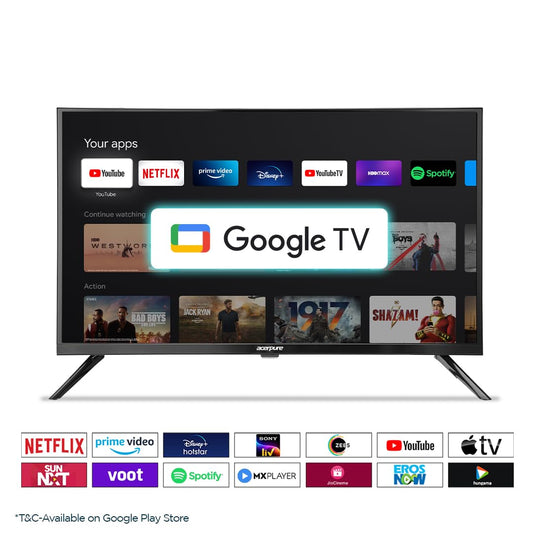 Acerpure 108cm (43 inches) Aspire Neo Full HD Smart TV GTV 5.0 AP43FG41BASN5 | Ref+ Design |Android 14 | Dolby Audio | 30W Sound | HDR10| Built-in Satellite Tuner | Wall Mount Included