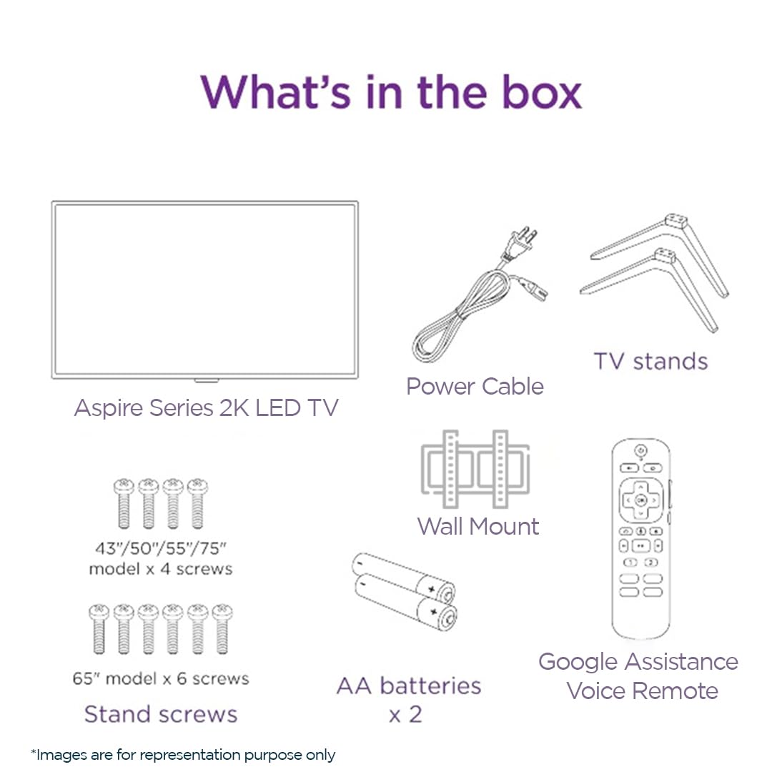Acerpure 108cm (43 inches) Aspire Neo Full HD Smart TV GTV 5.0 AP43FG41BASN5 | Ref+ Design |Android 14 | Dolby Audio | 30W Sound | HDR10| Built-in Satellite Tuner | Wall Mount Included