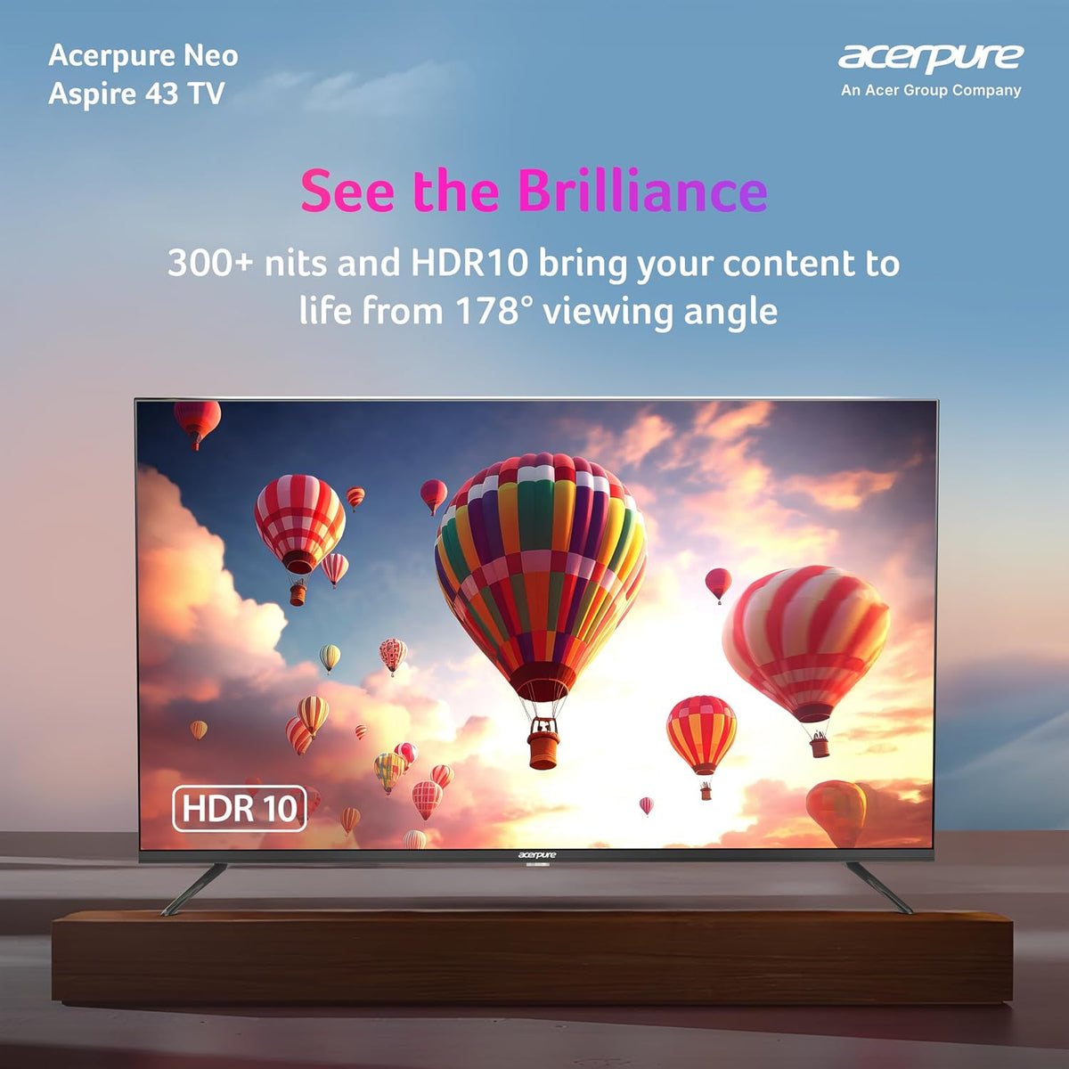 Acerpure 108cm (43 inches) Aspire Neo Full HD Smart TV GTV 5.0 AP43FG41BASN5 | Ref+ Design |Android 14 | Dolby Audio | 30W Sound | HDR10| Built-in Satellite Tuner | Wall Mount Included