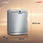 Bosch 13 Place Setting (fits up to 70 utensils) Free-Standing Dishwasher for Indian Utensils | Hygiene+ & Intensive Kadhai Program (SMS66GI01I, Inbuilt Heater, Removes 99.9% Germs, Silver Inox) OPN BOX