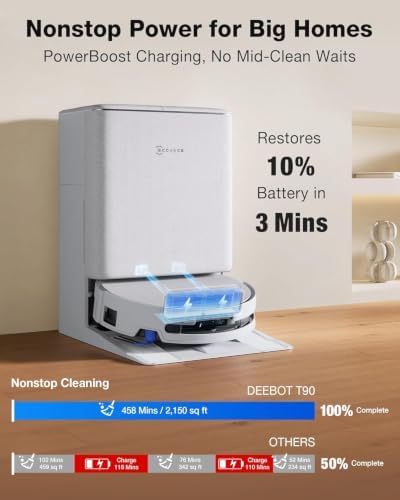 ECOVACS Deebot T90 Pro Omni 2-in-1 Robot Vacuum Cleaner & Mop, 2026 New Launch, 30000 Pa Blast Suction, Self-Empty & Self-Wash Omni Station, Extra-Long Roller, AI Re-Mop 2.0, PowerBoost Technology