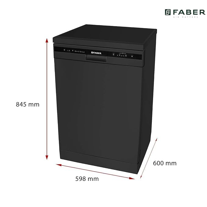 Faber 12 Place Settings Dishwasher (FFSD 6PR 12S, Neo Black, Best Suited for Indian Kitchen, Hygiene Wash) 1 YEARS STORE WARRANTY NOT BRAND
