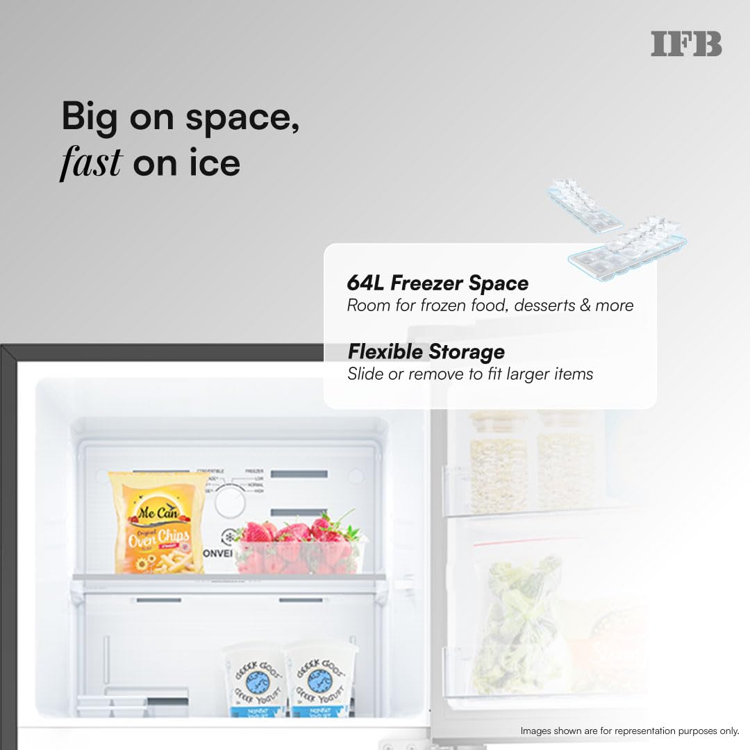 IFB 241L 1 Star 10-in-1 Convertible, Advanced Inverter Frost-Free Double Door Refrigerator with 30 Hrs Cooling Retention, Turbo Freeze & 4 Year Super Warranty (2026, IFBFF-2912 )