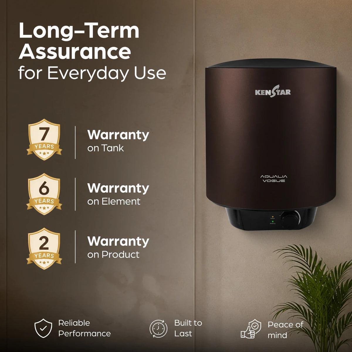 Kenstar 15 L Storage Water Geyser (Aqualia Vogue Copper 15 L Water Heater, Copper) (Copper)