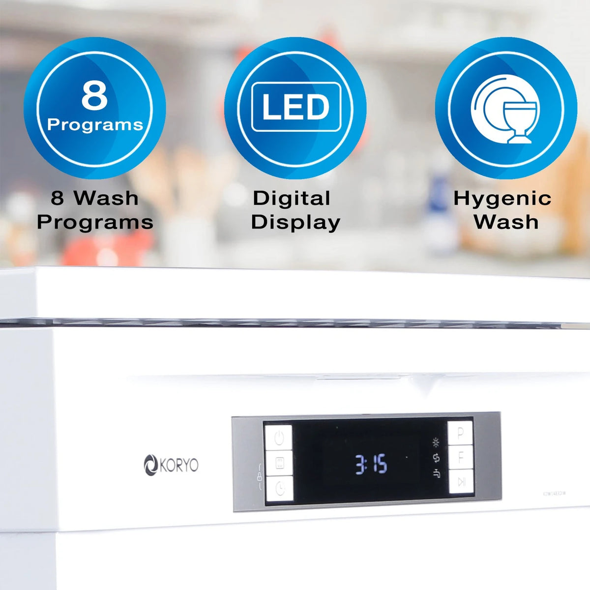 Koryo KDW1483DIW Free Standing 14 Place Settings Dishwasher  OPEN BOX 1 YEAR STORE WARRANTY