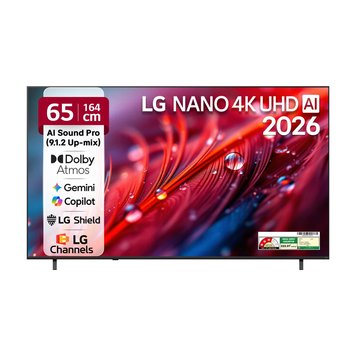 L.G AI 65NU875BPLA 164 cm (65 inch) Ultra HD (4K) LED Smart WebOS TV 2026 Edition with Linear Flow Design, 60Hz VRR, upgrade, Secured by LG Shield, LG Channels (65NU875BPLA)