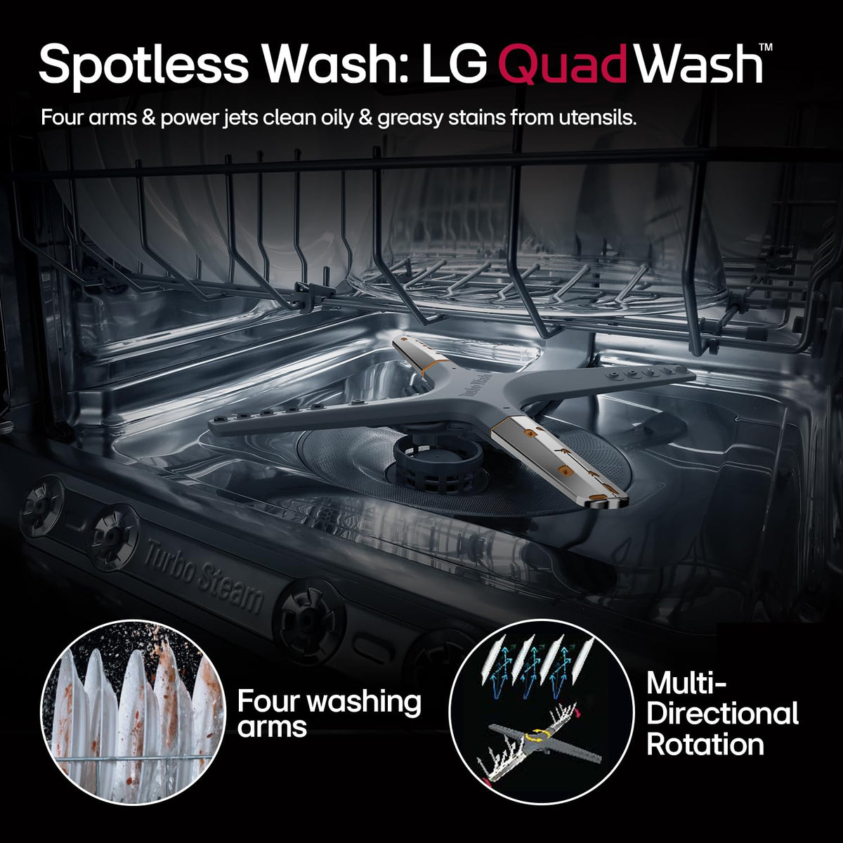 LG 14 Place Settings Dishwasher, TrueSteam, Inverter Direct Drive, Wi-Fi & Free Standing Dishwasher (DFB424FP, Silver, Silent Operation, Tough Stain Removal, Adjustable racks & Clean from Every Angle) OPEN BOX