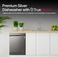 LG 14 Place Settings Dishwasher, TrueSteam, Inverter Direct Drive, Wi-Fi & Free Standing Dishwasher (DFB424FP, Silver, Silent Operation, Tough Stain Removal, Adjustable racks & Clean from Every Angle) OPEN BOX