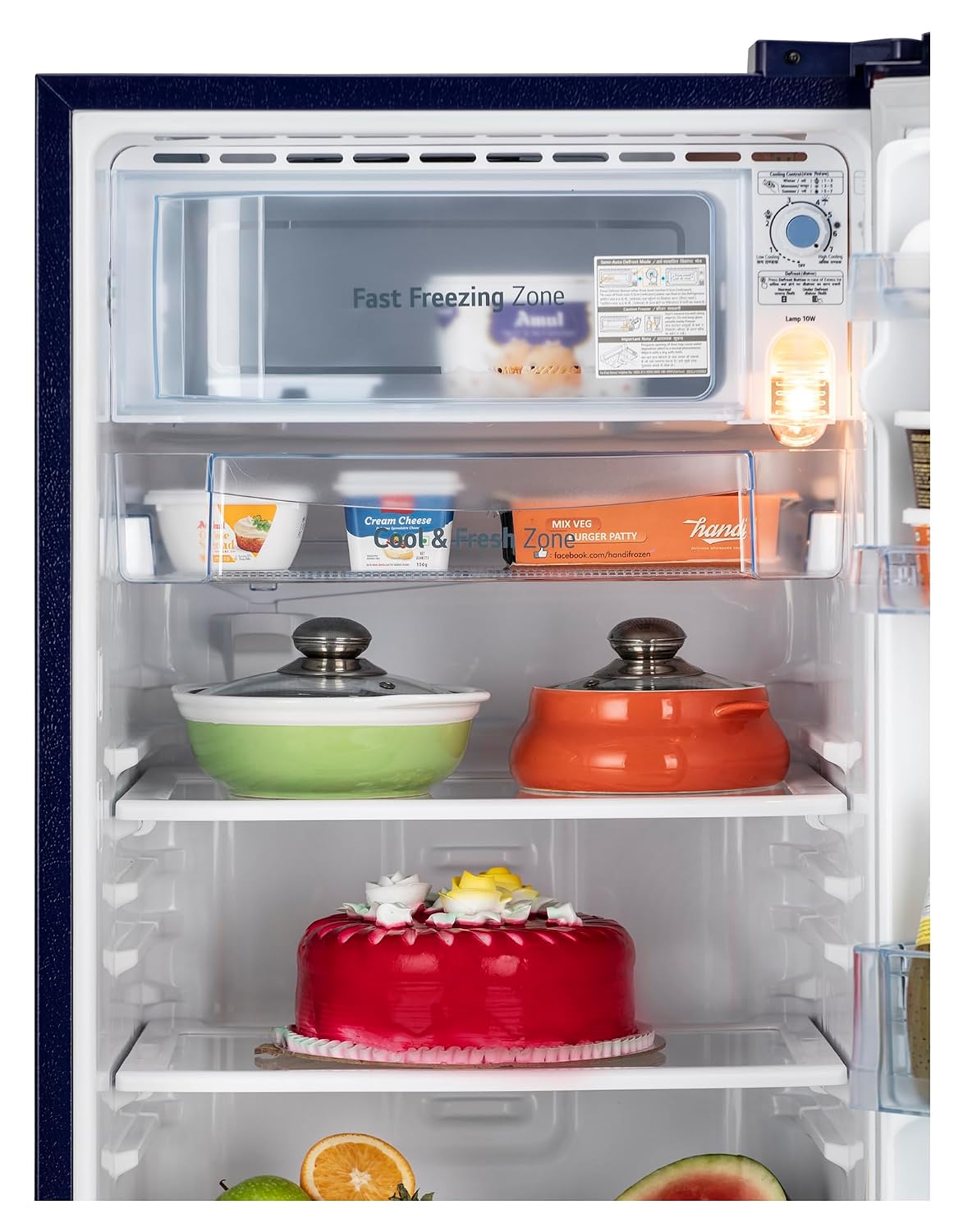 LG 185 L, 5 Star, Smart Inverter Compressor, Direct Cool Single Door Refrigerator (GL-D201ABIU.BBIZEBN, Blue ILAN, Moist N Fresh, Auto Smart Connect & Base Stand Drawer) open box
