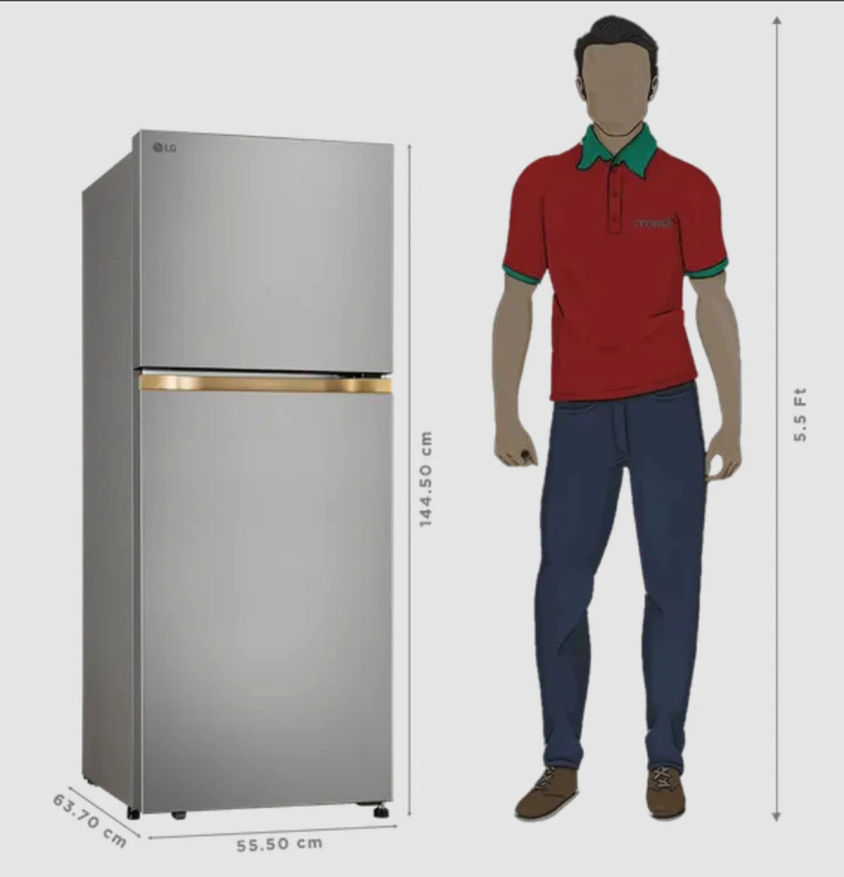 LG 225 L Frost Free Double Door Top Mount 1 Star Refrigerator ( GLT 221/2026 OPEN BOX