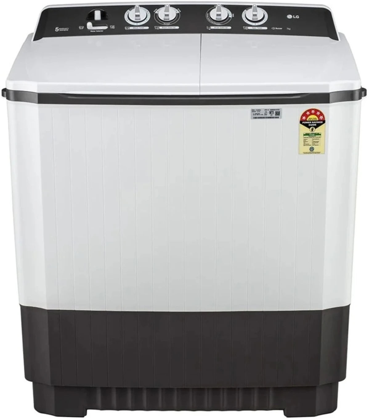 LG 7 kg Semi Automatic Top Load Grey, White (Semi-Automatic Top Load Washing Machine (Dark Gray, Wind Jet Dry))