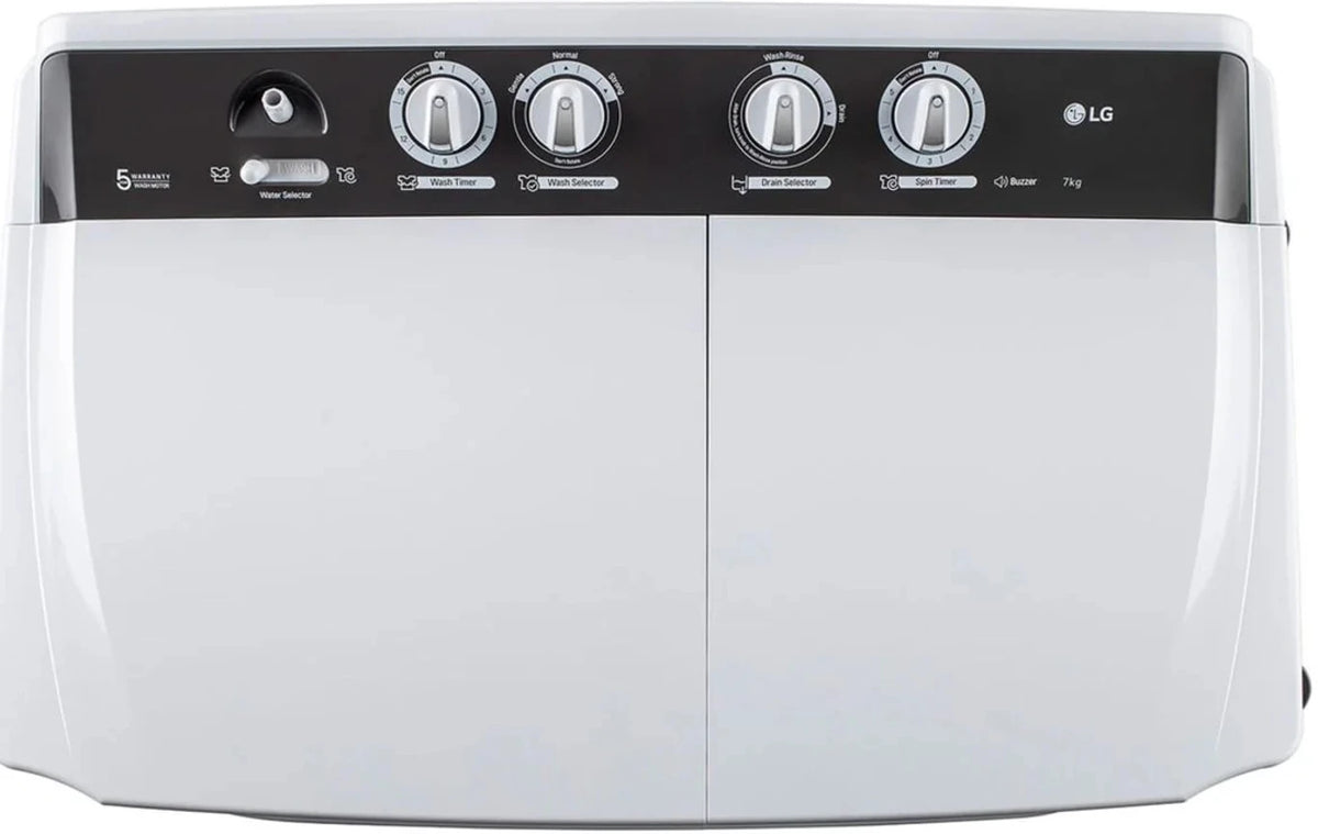 LG 7 kg Semi Automatic Top Load Grey, White (Semi-Automatic Top Load Washing Machine (Dark Gray, Wind Jet Dry))