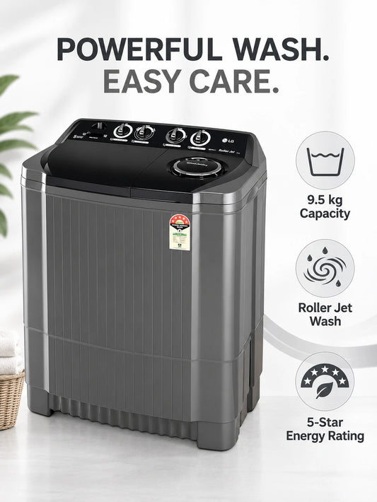 LG 9.5 kg Semi Automatic Top Load Black (P9555SKAZ)
