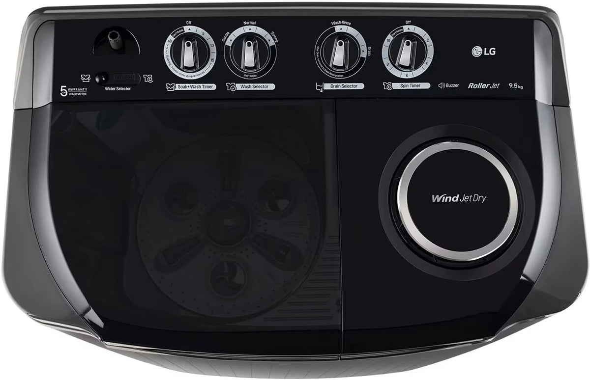 LG 9.5 kg Semi Automatic Top Load Black (P9555SKAZ)