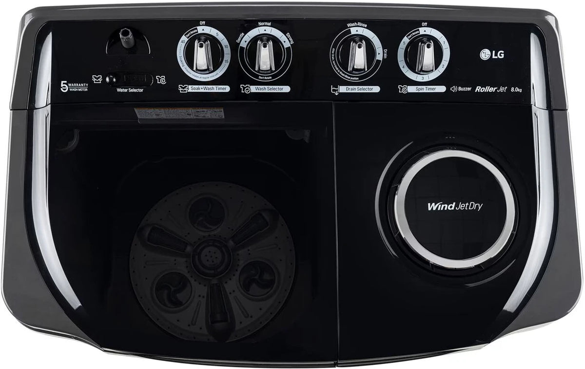 LG 8 kg Semi Automatic Top Load Black (P8015SKAZ)