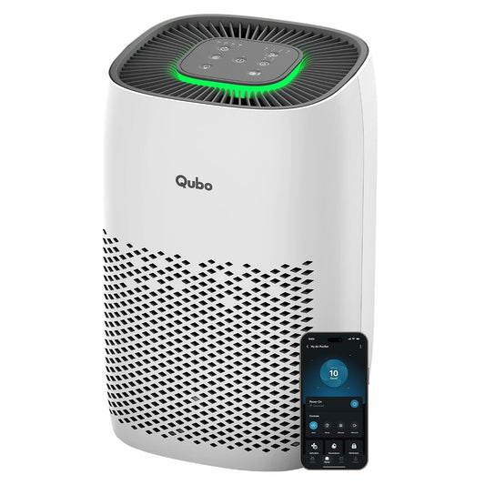 Qubo Q200 Smart Air Purifier for bedroom by Hero Group| Up to 200 SqFt| True HEPA H13|Removes 99.99% Dust, Allergens, Smoke, Virus & PM2.5|150 m³/h CADR|5-Stage Filter|App Control|9000 Hrs Filter Life