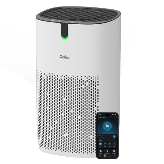 Qubo Q400 Smart Air Purifier for bedroom by Hero Group| Up to 400 SqFt| True HEPA H13|Removes 99.99% Dust, Allergens, Smoke, Virus & PM2.5|330 m³/h CADR|5-Stage Filter|App Control|9000 Hrs Filter Life