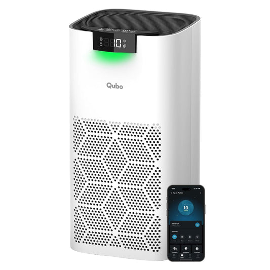 Qubo Q500 Smart Air Purifier for bedroom by Hero Group| Up to 500 SqFt| True HEPA H13|Removes 99.99% Dust, Allergens, Smoke, Virus & PM2.5|380 m³/h CADR|5-Stage Filter|App Control|9000 Hrs Filter Life