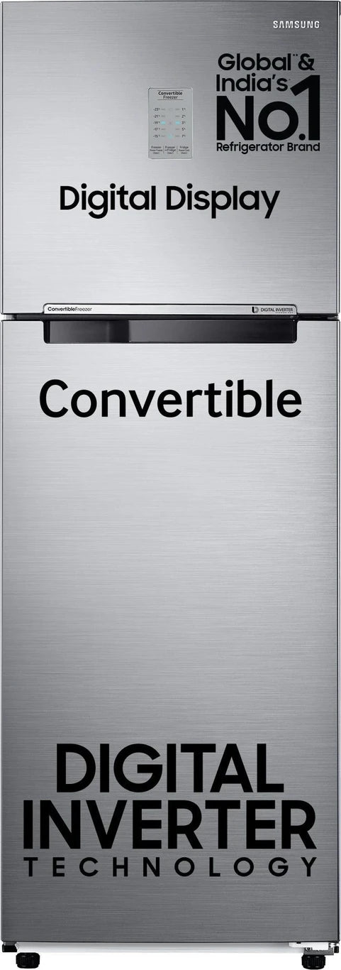 Samsung 256 L, 3 Star, Convertible, Digital Inverter with Display Frost Free Double Door Refrigerator (RT30C3733BX /HL, Luxe Black) OPEN BOX