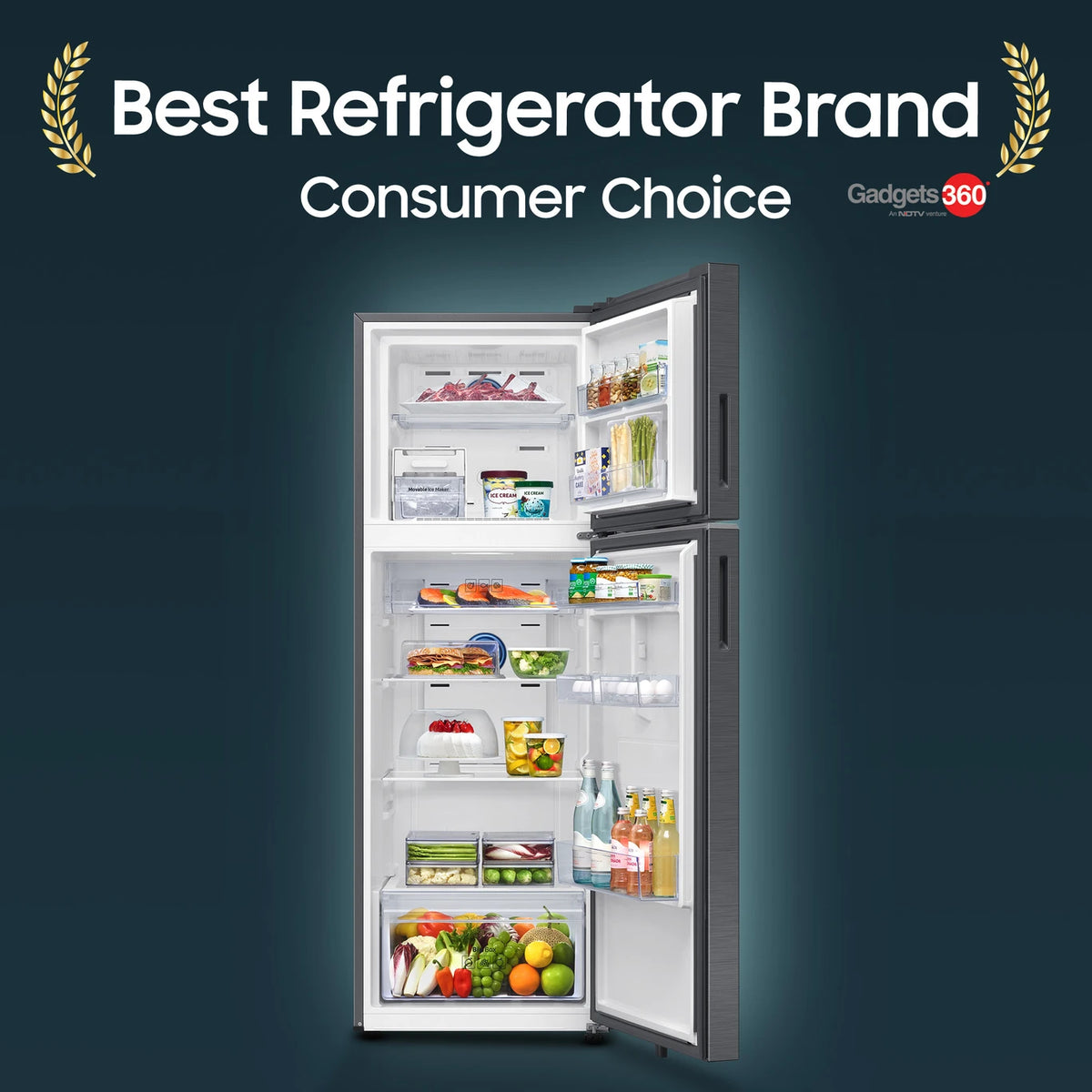 Samsung 301 L Frost Free Double Door 3 Star Refrigerator  with  Digital Inverter, Digital Display, 2024 Model  ( RT34C4523B11HL/2024 )