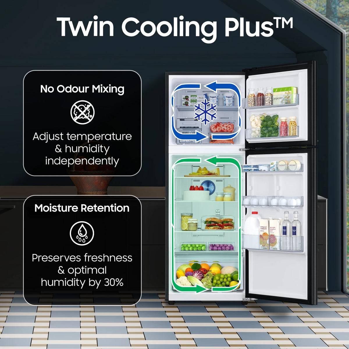 Samsung 301 L Frost Free Double Door 3 Star Refrigerator  with  Digital Inverter, Digital Display, 2024 Model  ( RT34C4523B11HL/2024 )