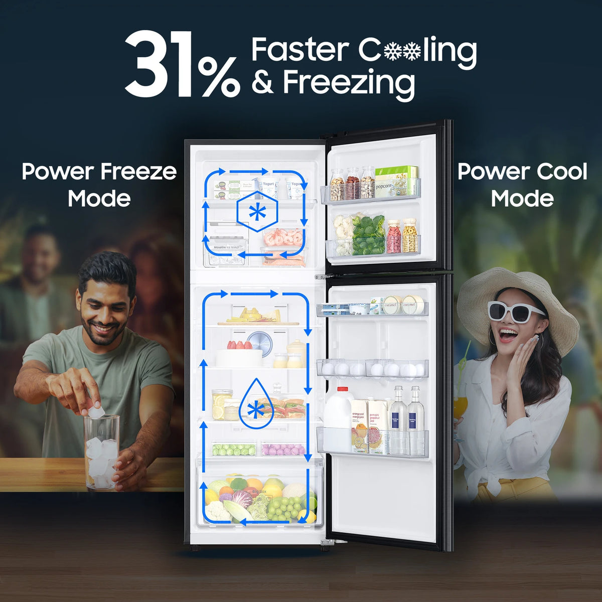 Samsung 301 L Frost Free Double Door 3 Star Refrigerator  with  Digital Inverter, Digital Display, 2024 Model  ( RT34C4523B11HL/2024 )