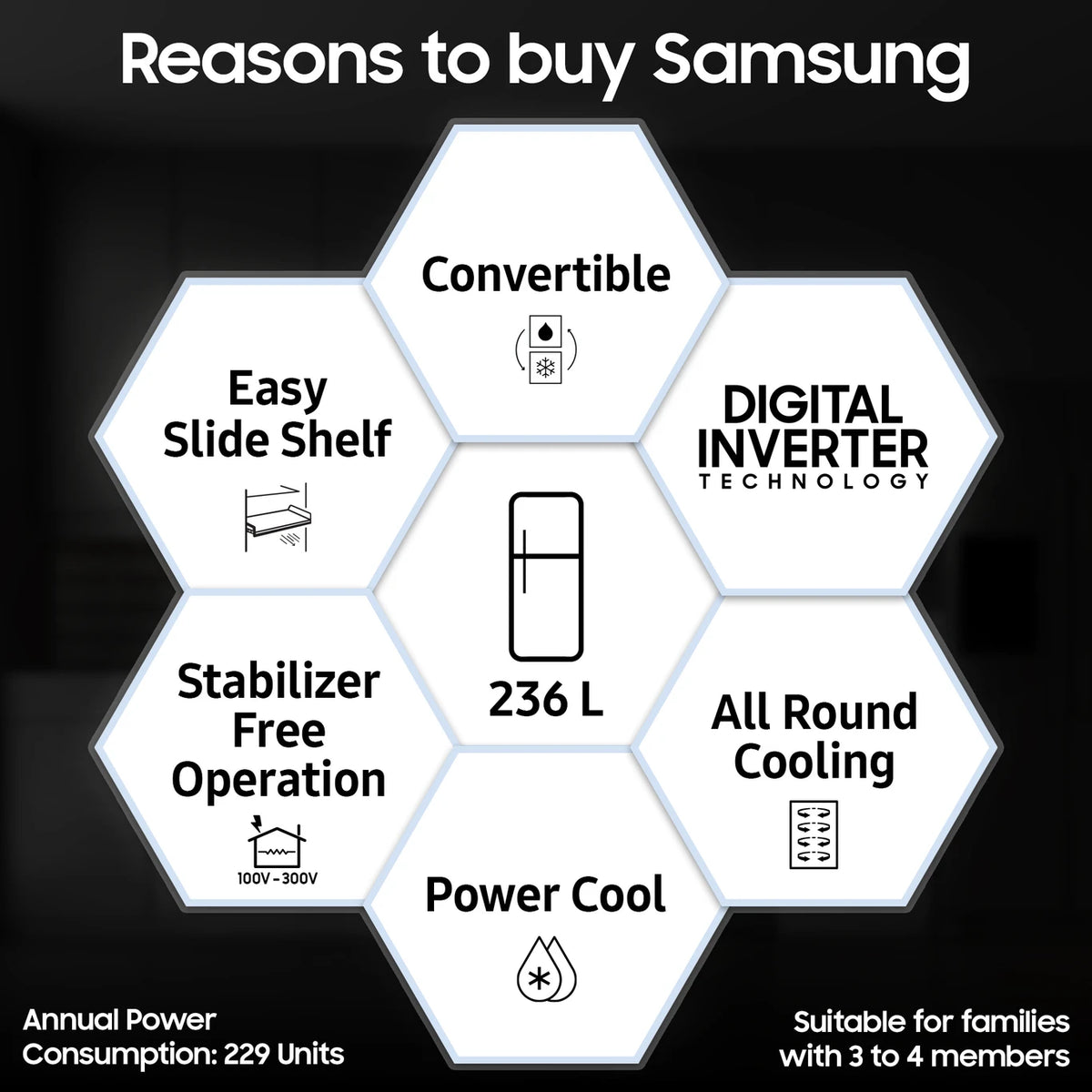 Samsung 236 L Frost Free Double Door 3 Star Convertible Refrigerator  with Digital Inverter and Display ( open box  RT28C3733S8/HL )