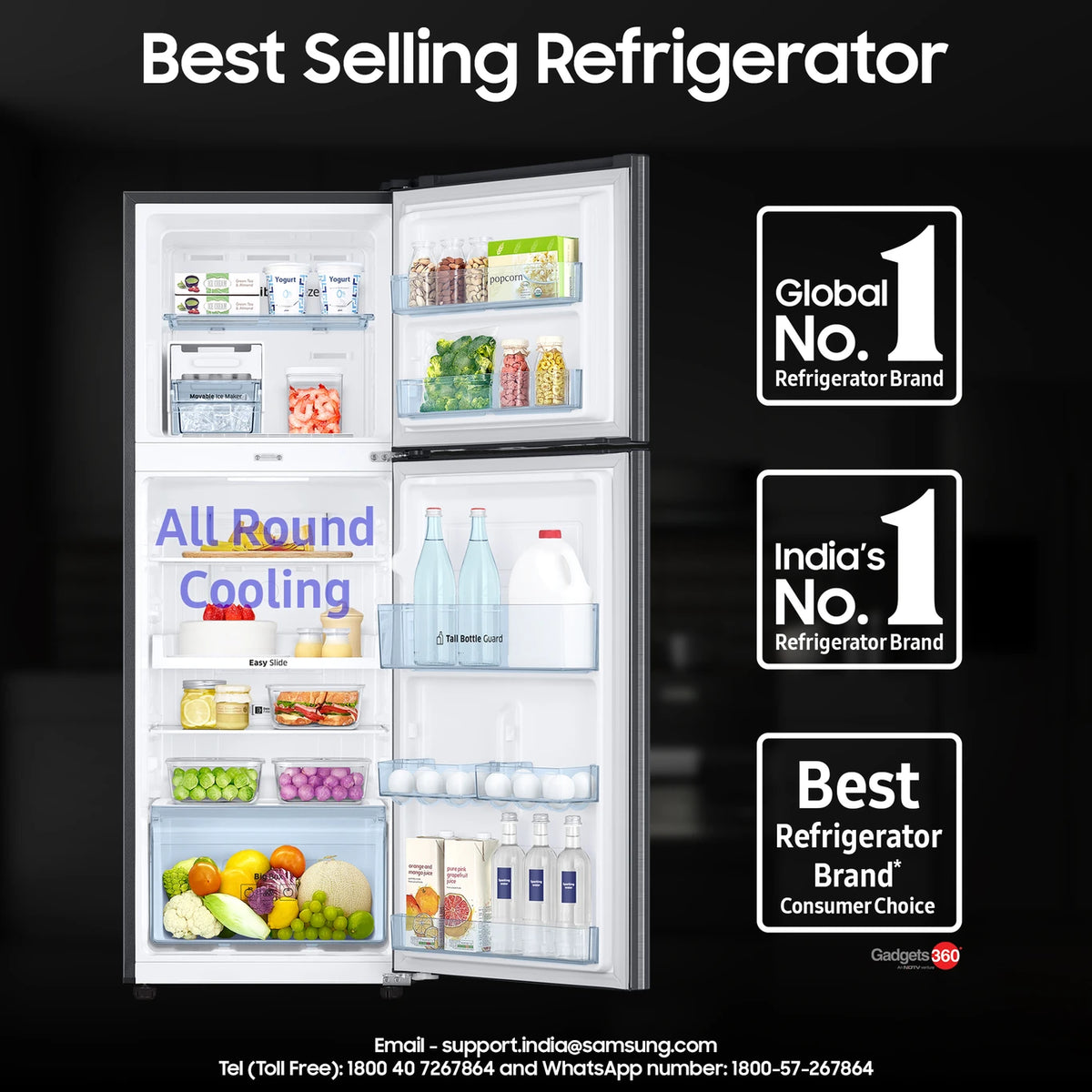 Samsung 236 L Frost Free Double Door 3 Star Convertible Refrigerator  with Digital Inverter and Display ( open box  RT28C3733S8/HL )