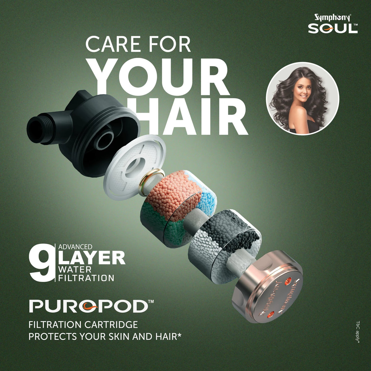 Symphony 25 L Storage Water Geyser Hair Fall Control Geyser | 5 Star BEE Energy Rating | PUROPOD: 9-Layer Advanced Water Filtration (Soul, White)