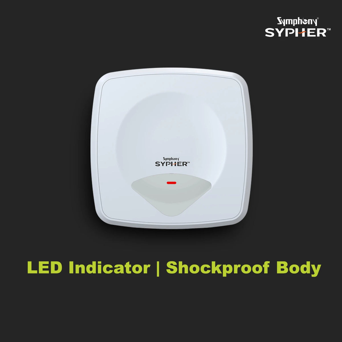 Symphony 15 L Storage Water Geyser 5 Star BEE Energy Rating (Sypher, White) (White)