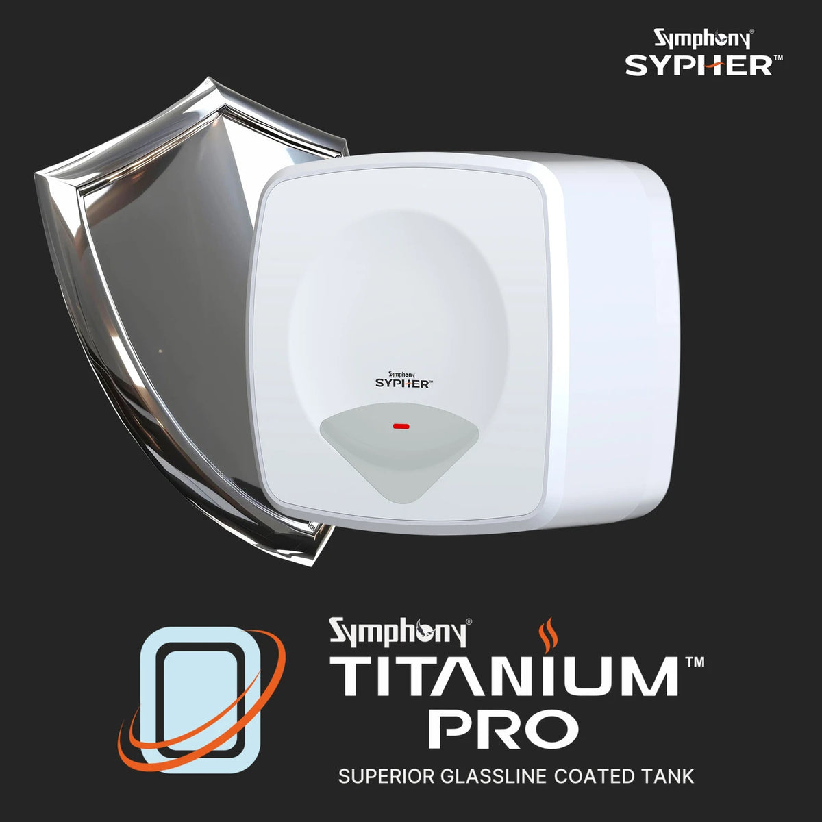 Symphony 25 L Storage Water Geyser 5 Star BEE Energy Rating (Sypher, White) (White)