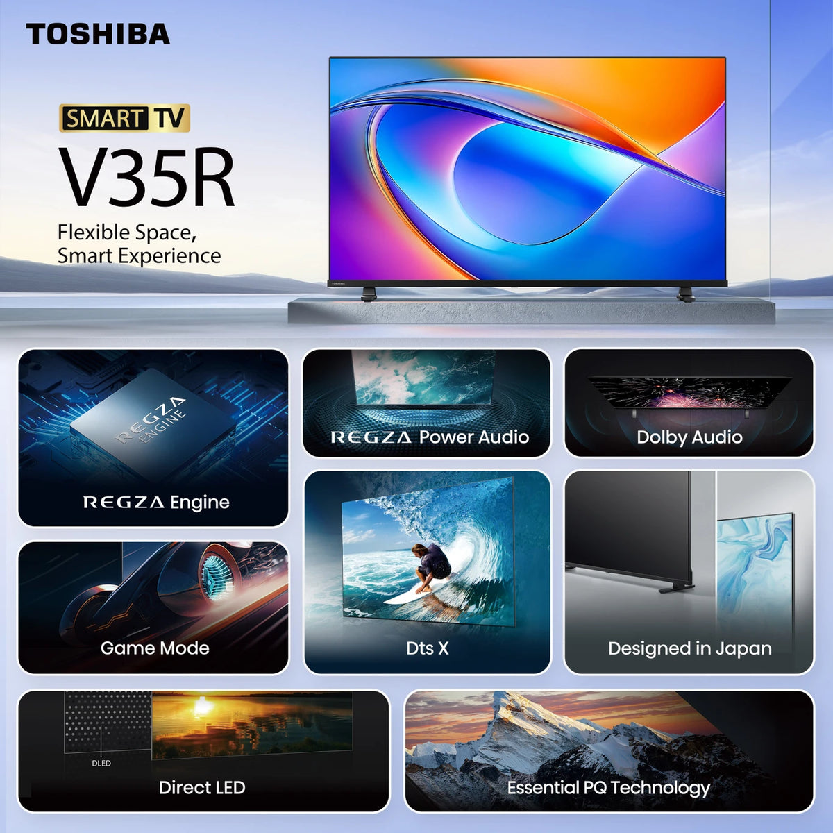 TOSHIBA 40V35RP 100 cm (40 inch) Full HD LED Smart VIDAA TV with Dolby Audio| Dts X| REGZA Engine (40V35RP)