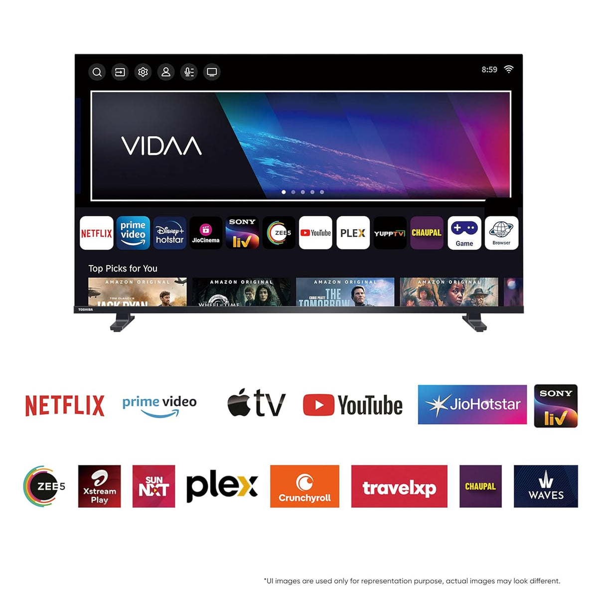 Toshiba 139 cm (55 Inches) 4K Ultra HD Smart QLED TV | Dolby Atmos, HDR10+ | 24W Powerful Speakers | Sports Mode | REGZA Engine ZR |4K Upscaling | Voice Control | Vidaa OS | 55M450RP (Black)