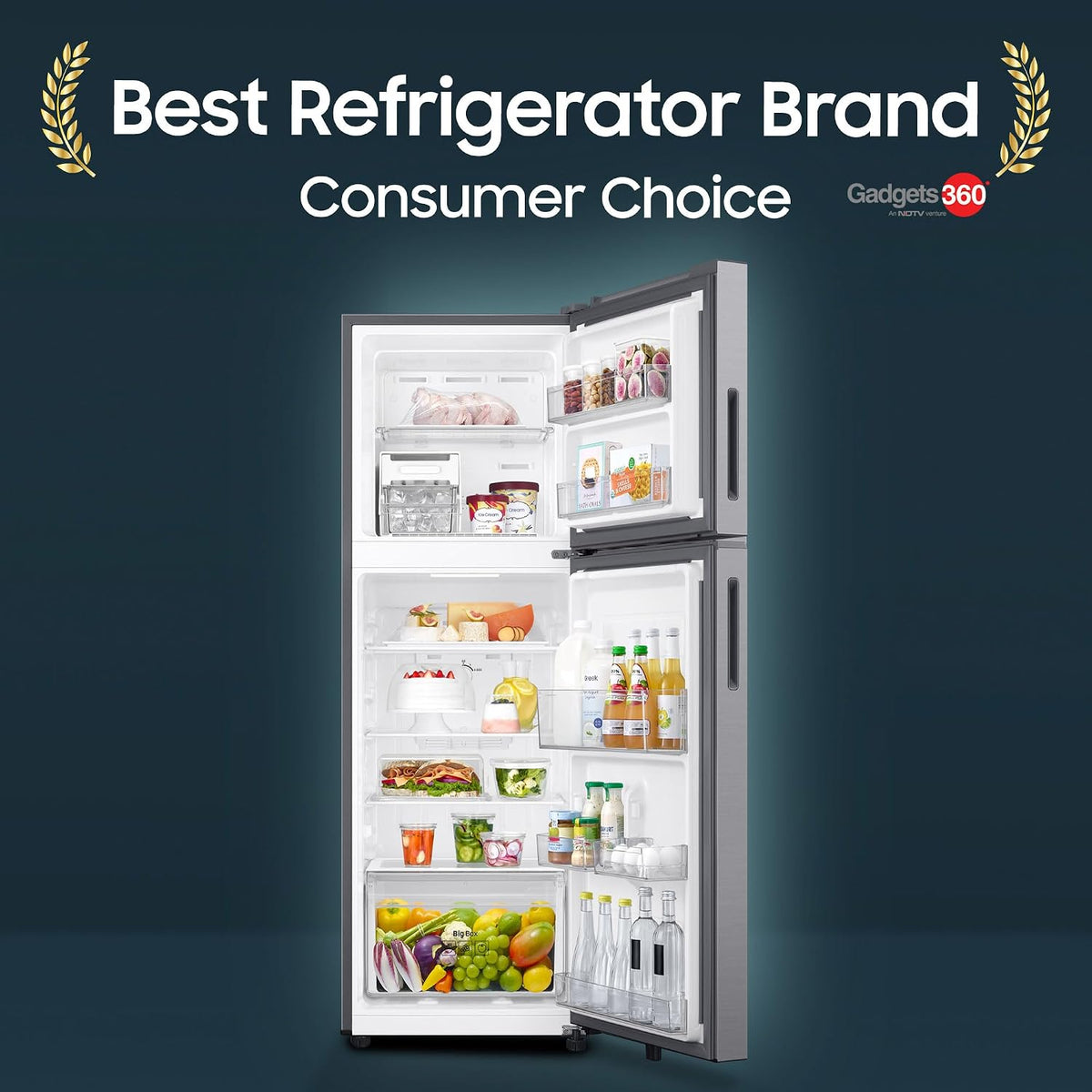 Samsung 236 L, 3 Star, Digital Inverter, Frost Free Double Door Refrigerator (RT40H28W3QHL, Gray Silver, 2026 Model