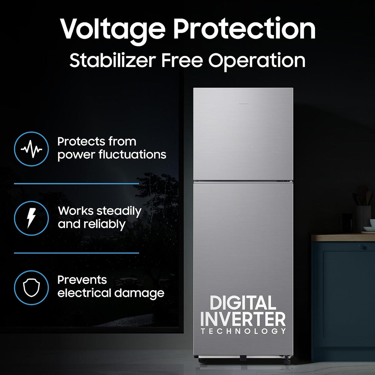 Samsung 236 L, 3 Star, Digital Inverter, Frost Free Double Door Refrigerator (RT40H28W3QHL, Gray Silver, 2026 Model