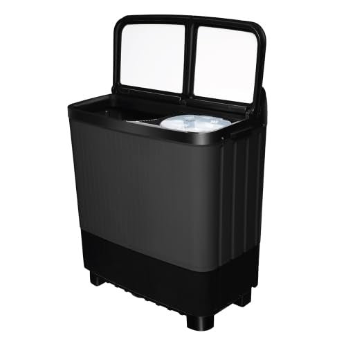 Haier 8 Kg 5 Star Semi Automatic Top Loading Washing Machine (HTW85-178BBK Magic Filter, Rat Mesh, Toughened Glass Top Black)