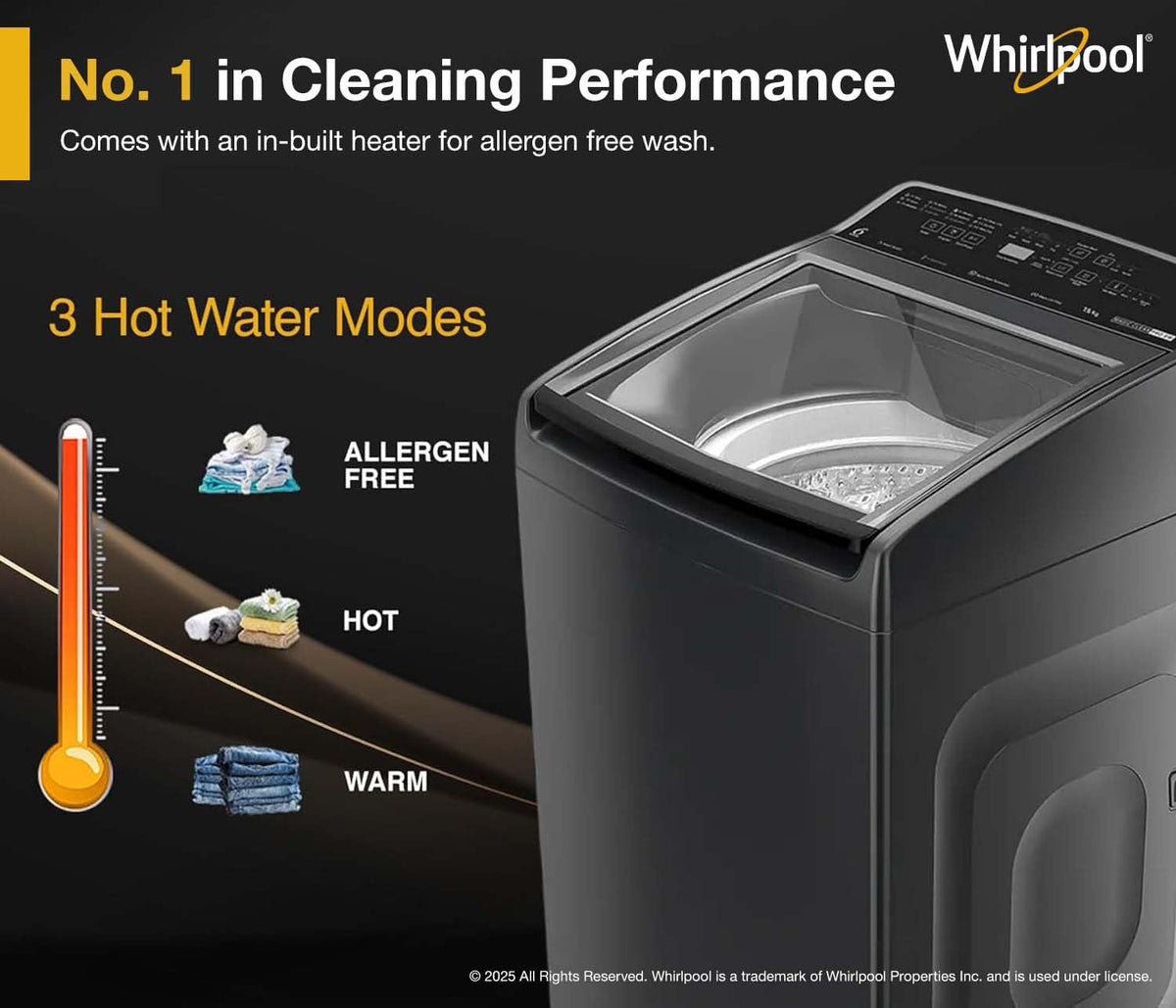 Whirlpool 7.5 Kg 5 Star StainWash Magic Clean PRO Fully Automatic Top Load Washing Machine (MAGIC CLEAN PRO SW 7.5 (H) GREY 10YMW with In-Built Heater