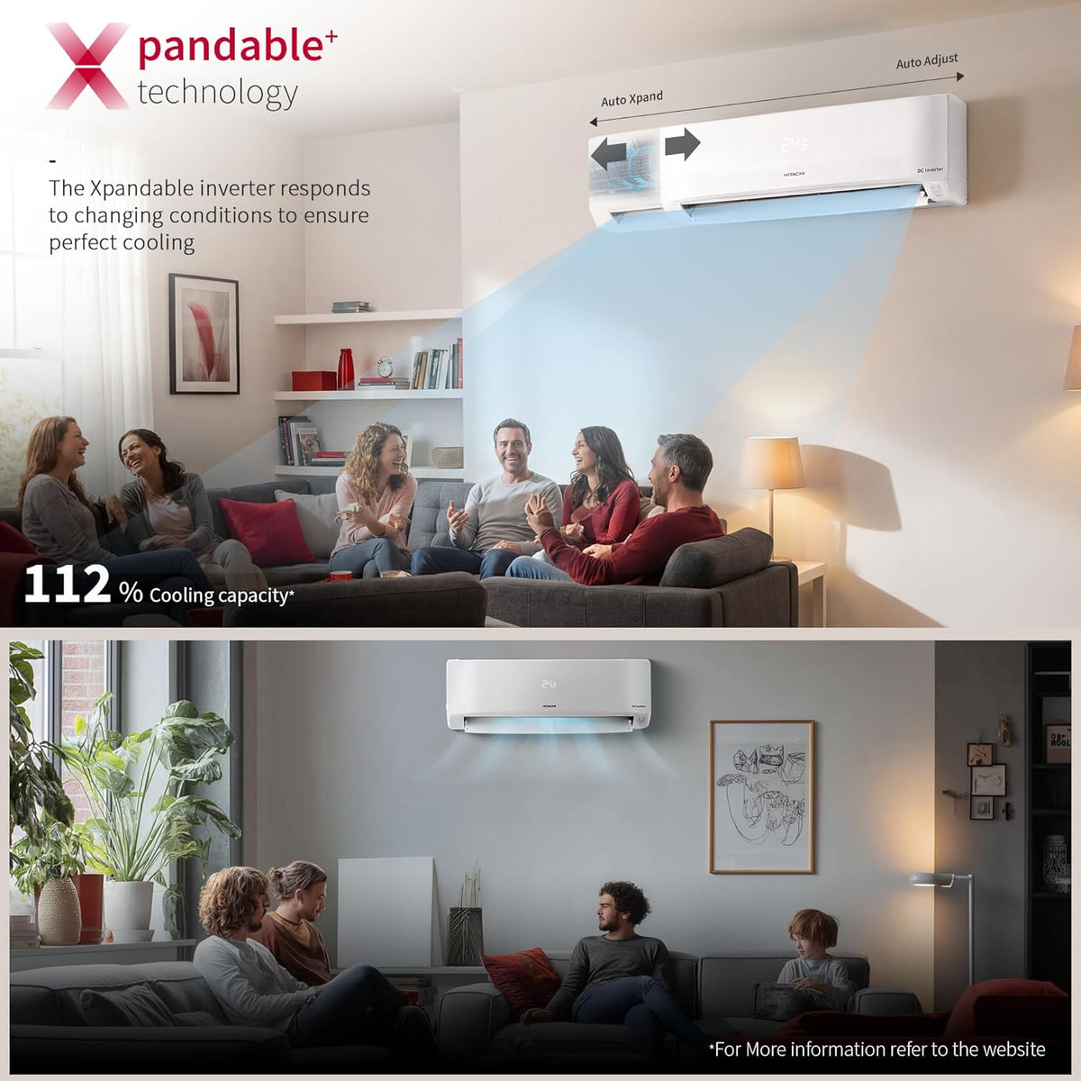 Hitachi Smart Choice 1.5 Ton 3 Star, New Star rated, Inverter Split AC(Copper, Smart View Display, 4 Way Swing,RAS.D318PCD3BS, White)