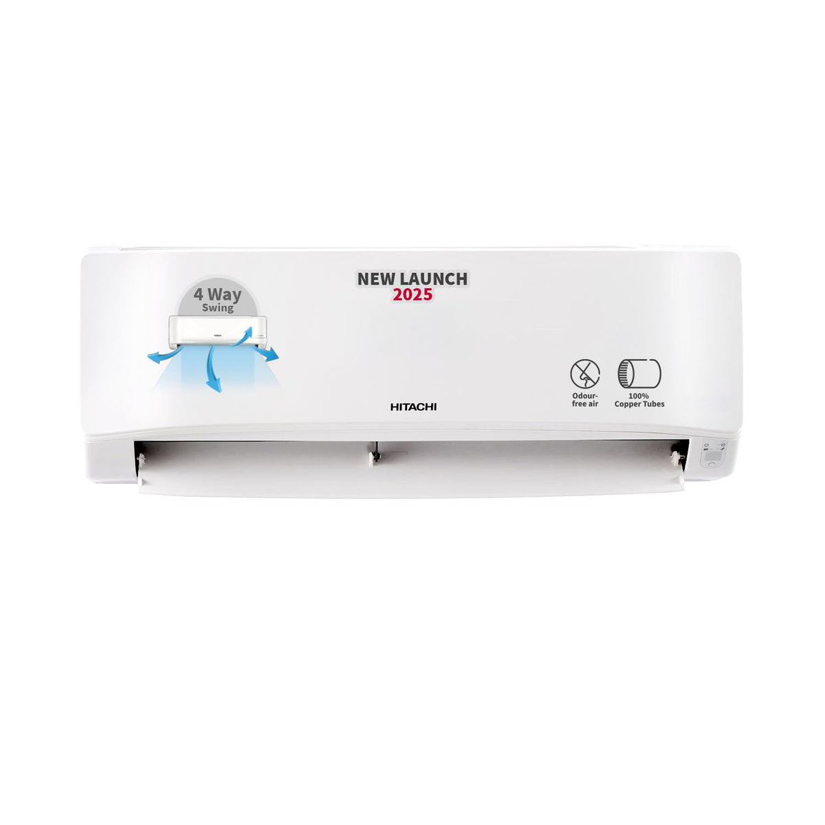 Hitachi 1.5 Ton 3 Star, New star rated, Long Air Throw Fixed Split AC (100% Copper, 4-Way Swing, Dust Filter, 3200FL RAS.B318PCAIBA1, White) NON-Inverter